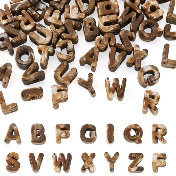 26pcs Large Letter Beads, Chunky Letter Beads, Acrylic Colorful 3D Bubble Big Alphabet Bead with Large Holefor Paracord Bag Keychains Charms
