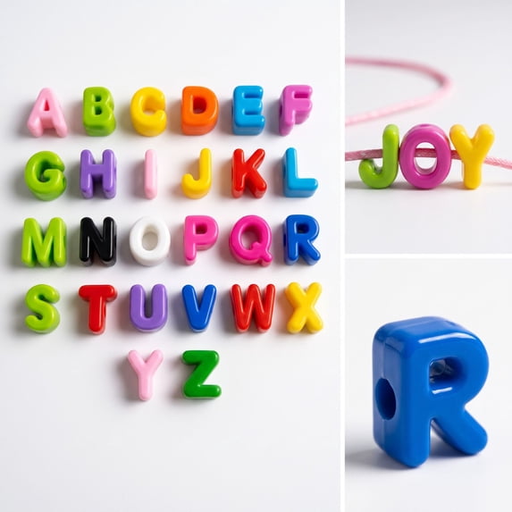 26pcs Large Letter Beads, Chunky Letter Beads for Keychains, Acrylic Alphabet Bead for DIY Jewelry Bracelets Necklaces and More Crafts Making