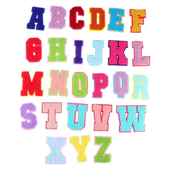 26pcs Letter Design Cloth Applique Embroidery Sewing Patches for Jeans Bags