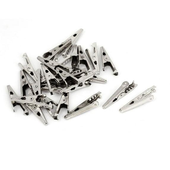 26pcs Silver Tone Metal Alligator Crocodile Clamps Testing Probe