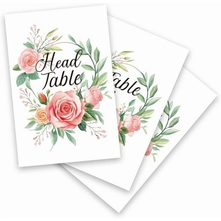 26pcs Table Numbers 5.9x3.9Inch Spring Flower Wreath Table Number Cards 1-25 with Head Table Numbers Floral Table Cards for Wedding Reception Party Event Anniversary Birthday Decoration