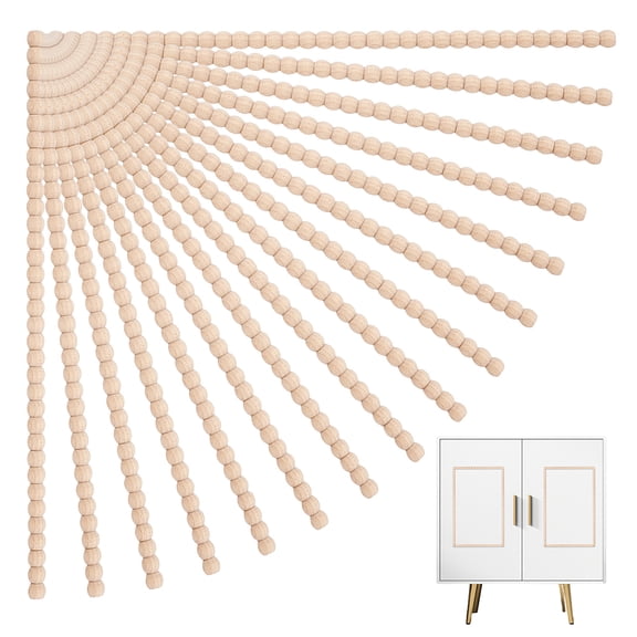 26pcs Wood Half Round Ceiling Molding Wall Trim for Furniture Door Wardrobe Home Decor Moccasin 410x14x6mm
