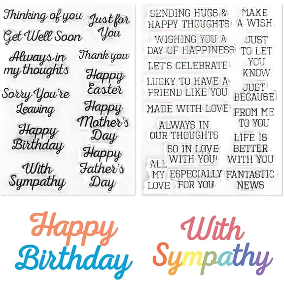 26pcs Words Clear Stamps for Card Making Sentiment Transparent Stamp with Scripture Greeting Words Pattern for DIY Scrapbooking Journal Card Making Scrapbooking Embossing Album Decor