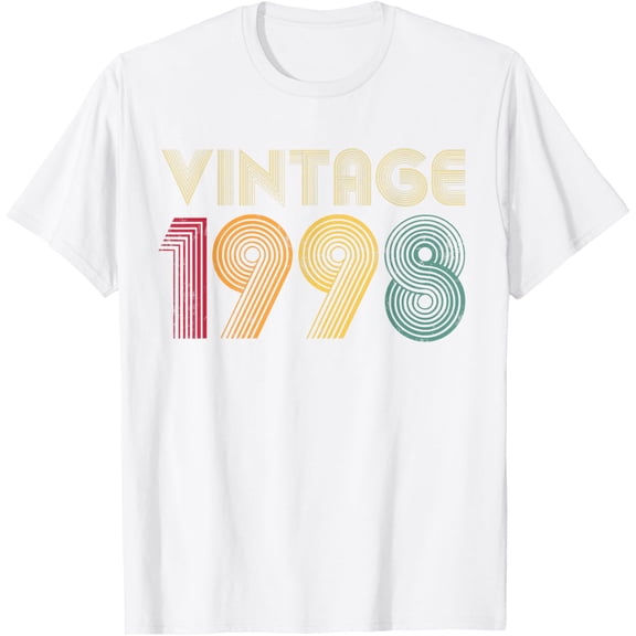 26th Birthday Gift Classic 1998 Vintage Men Women 26 Years T-ShirtMen and women, Black T-shirt, size: Extra large S-4XL