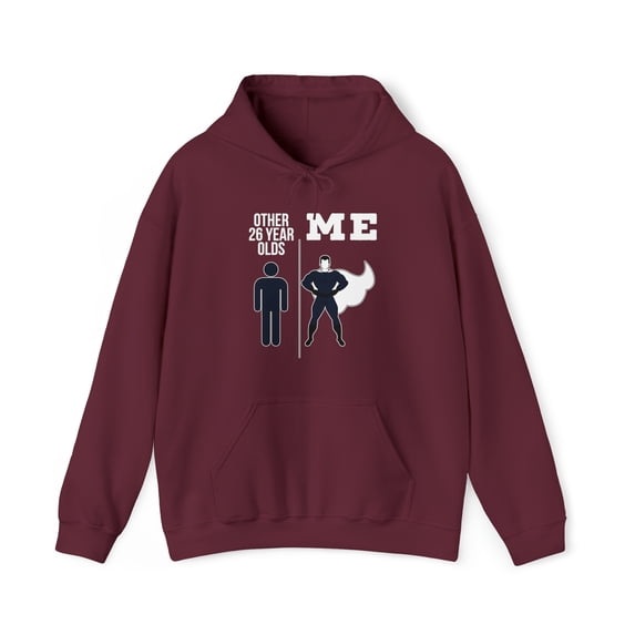 26th Birthday Hoodie, Gifts, Hooded Sweatshirt
