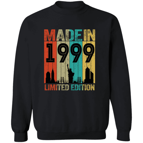 26th Birthday Made In 1999 26 Years Old Born In New York 26 Years Of Being Awesome Crewneck Pullover Sweatshirt