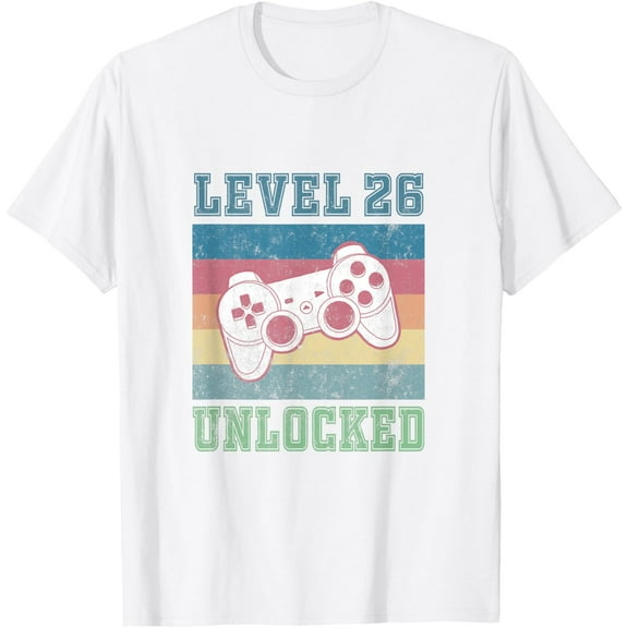 26th Birthday Shirt Men Son Gifts 26 Year Old Daughter Women T-ShirtMen and women, White T-shirt, size: Extra large