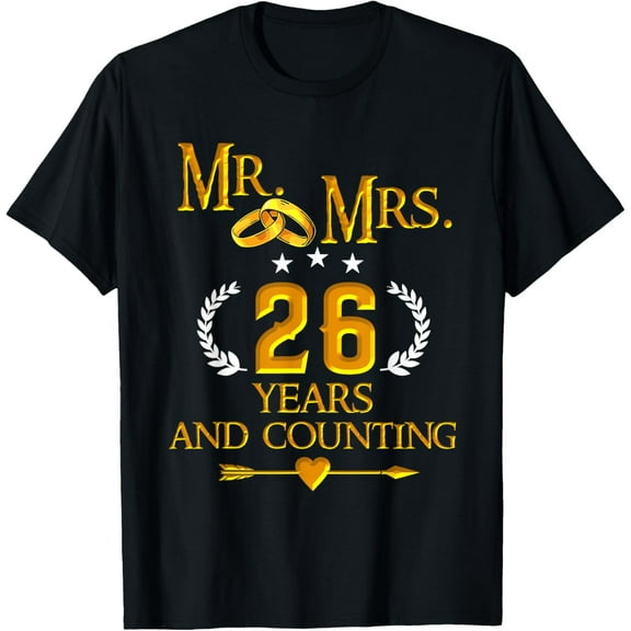 26th Wedding Anniversary Mr & Mrs 26 Years Matching T-Shirt100% cotton