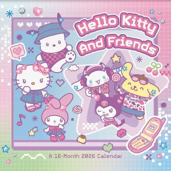 Sanrio - Hello Kitty and Friends Wall Calendar, (Paperback)