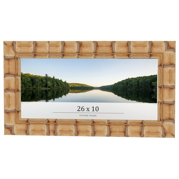 26x10 Frame Beige Real Wood Picture Frame Width 3 inches | Interior Frame Depth 0.5 inches |