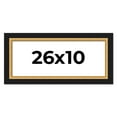 thumbnail image 1 of 26x10 Frame Gold Real Wood Picture Frame Width 2.25 Inches | Interior Frame Depth 0.5 Inches |, 1 of 8