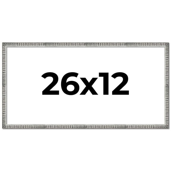 26x12 Frame Silver Picture Frame - Complete Modern Photo Frame Includes UV Acrylic Shatter Guard