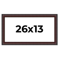 26x13 Frame Brown Round Mahogany Solid Wood Picture Frame | 1.625 Inch Moulding Width | with UV