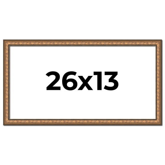 26x13 Frame Gold Real Wood Picture Frame Width 1.25 inches | Interior Frame Depth 0.5 inches |