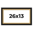 thumbnail image 1 of 26x13 Frame Gold Real Wood Picture Frame Width 2.25 Inches | Interior Frame Depth 0.5 Inches |, 1 of 8