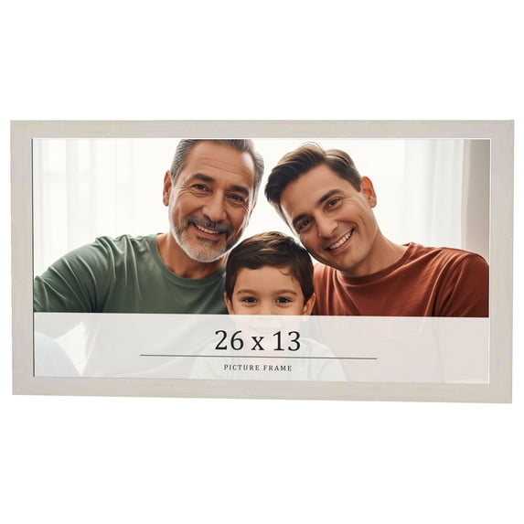 26x13 Frame White Wheat Solid Wood Picture Frame | Moulding Width 0.75 Inches | Interior Depth 0.5