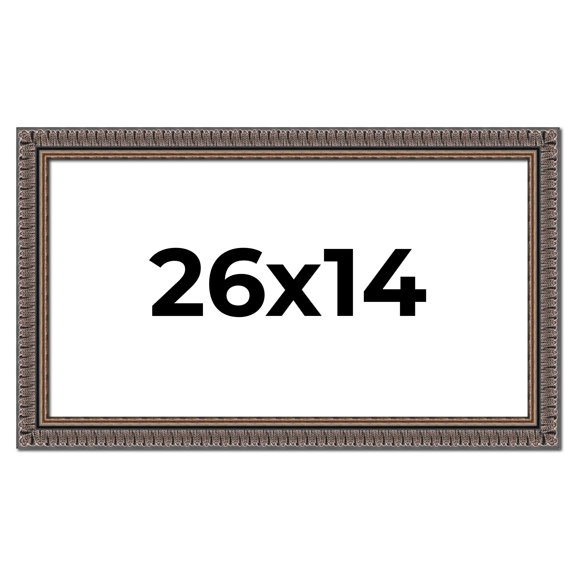 26x14 Frame Black Feather Payton Ornate Solid Wood Picture Frame Width 1.75 Inches | Interior Depth