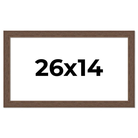 26x14 Frame Brown Distressed Barnwood Picture Frame | Rustic Farmhouse Photo Frame Includes UV