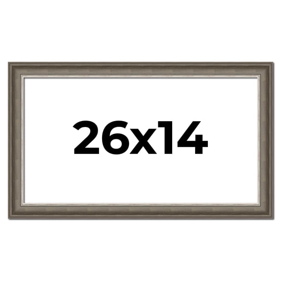 26x14 Frame Brown Solid Wood Picture Frame | 1.75 Inch Moulding Width | Austin Frame Complete with