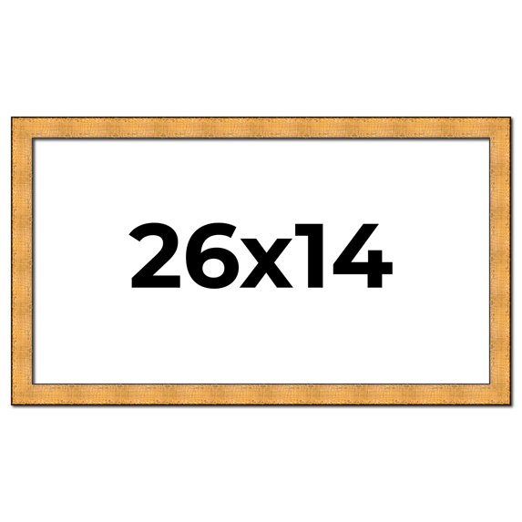 26x14 Frame Gold Rustic Solid Wood Picture Frame | 1.25 Inch Wide Moulding | Rustique Gold