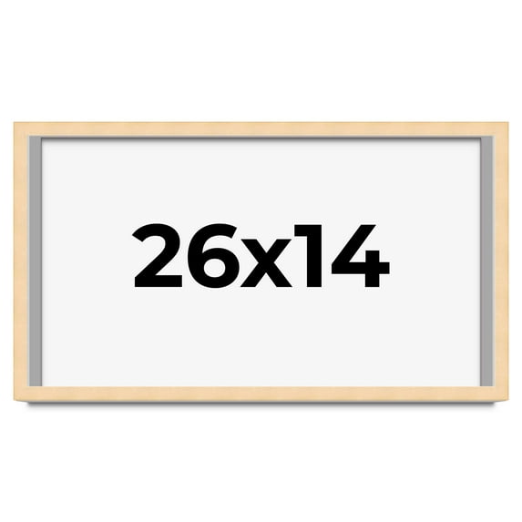 26x14 Frame Natural Wood Picture Frame | 0.75 Inch Moulding Width | with UV Acrylic Plexiglass,