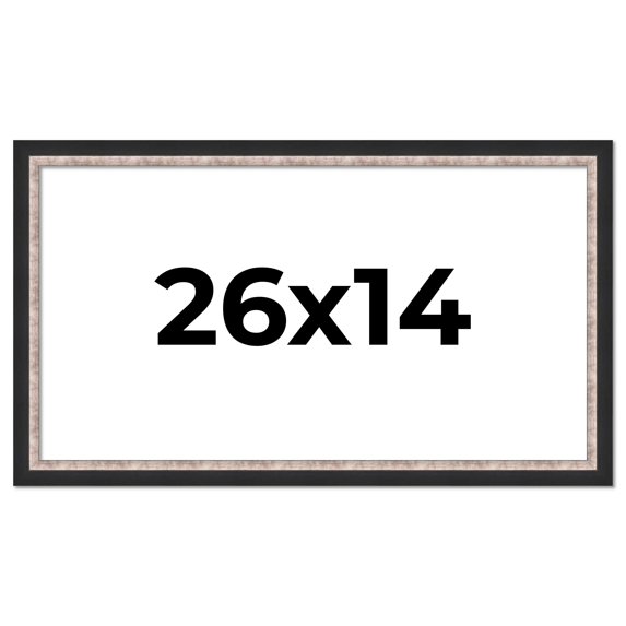 26x14 Frame Silver Real Wood Picture Frame Width 1.25 Inches | Interior Frame Depth 0.75 Inches |