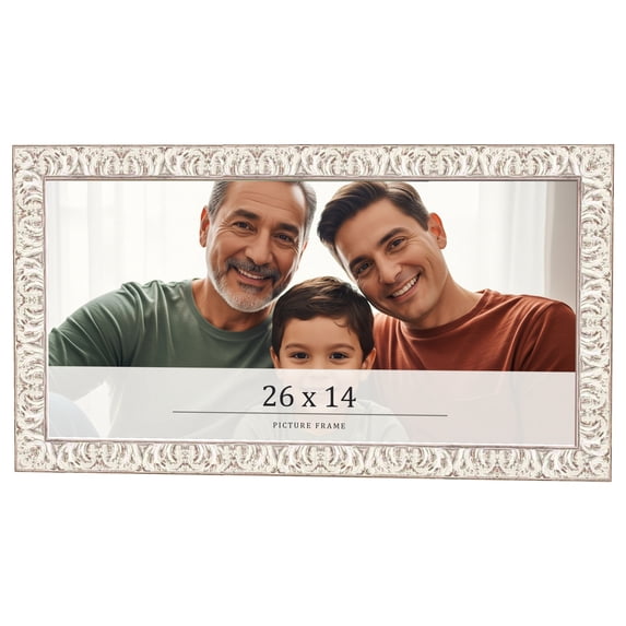 26x14 Frame White Real Wood Picture Frame Width 1.5 inches | Interior Frame Depth 0.5 inches |