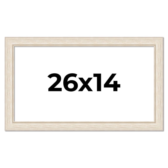 26x14 Frame White Real Wood Picture Frame Width 1.75 inches | Interior Frame Depth 0.5 inches |