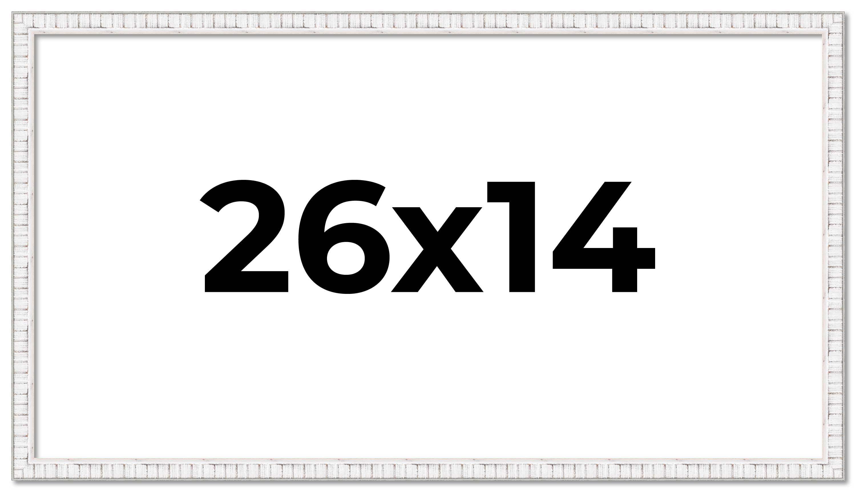 26x14 Frame White Scuffed Rustic Solid Wood Picture Frame | 0.75 Inch ...