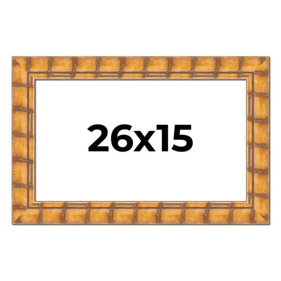 26x15 Frame Beige Real Wood Picture Frame Width 3 inches | Interior Frame Depth 0.5 inches |
