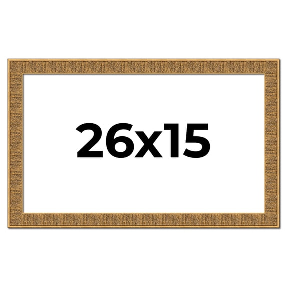 26x15 Frame Black and Gold Distressed Solid Wood Sonoma Picture Frame | 1.625 Inch Moulding Width |