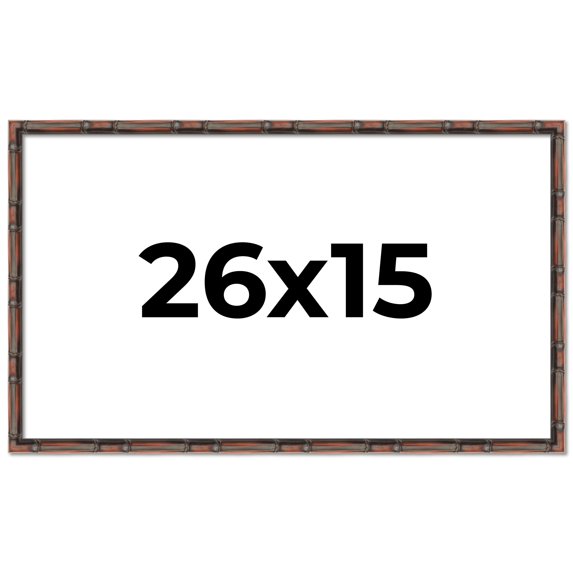 26x15 Frame Brown Bamboo with Dark Coffee/Walnut Finish | Solid Wood Picture Frame Width 0.75