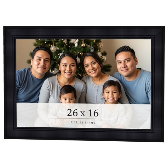 26x16 Frame Black Passaggi Solid Wood Picture Frame Width 1.5 Inches | Interior Depth 0.5 Inches |