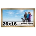thumbnail image 1 of 26x16 Frame Gold Bronze Modern Solid Wood Picture Frame | 0.75 Inch Moulding Width | Includes UV, 1 of 8