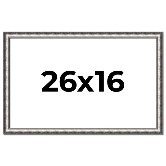 26x16 Frame Silver Real Wood Picture Frame Width 1.125 Inches | Interior Frame Depth 0.5 Inches |