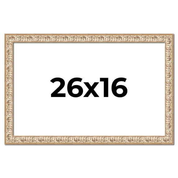 26x16 Frame White Real Wood Picture Frame Width 1.5 inches | Interior Frame Depth 0.5 inches |