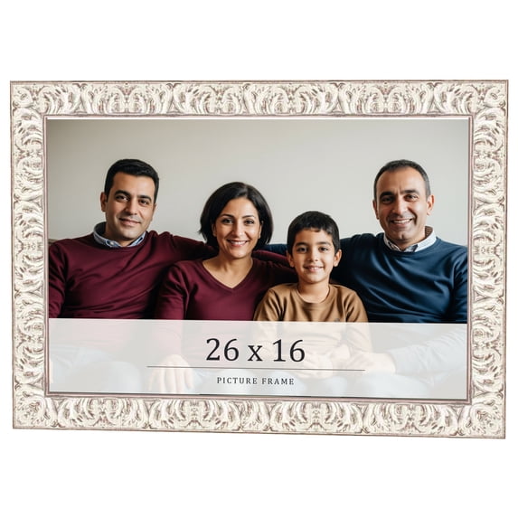 26x16 Frame White Real Wood Picture Frame Width 1.5 inches | Interior Frame Depth 0.5 inches |