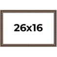 thumbnail image 1 of 26x16 Ornate Brown Real Wood Picture Frame Width 1.5 Inches | Interior Frame Depth 0.5 Inches |, 1 of 8