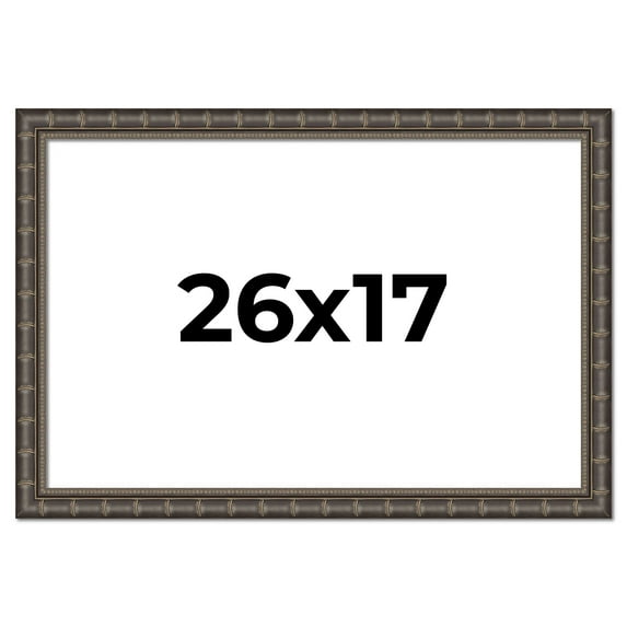 26x17 Frame Black Bamboo Solid Wood Picture Frame Width 1.5 Inches | Interior Frame Depth 0.5