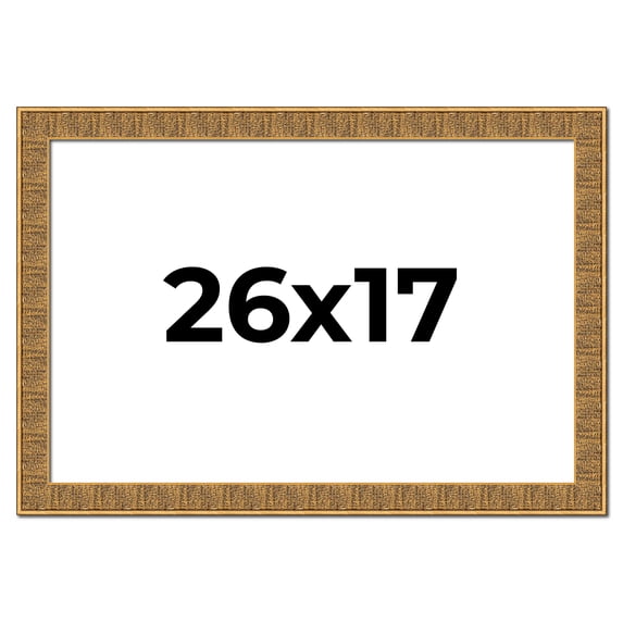 26x17 Frame Black and Gold Distressed Solid Wood Sonoma Picture Frame | 1.625 Inch Moulding Width |