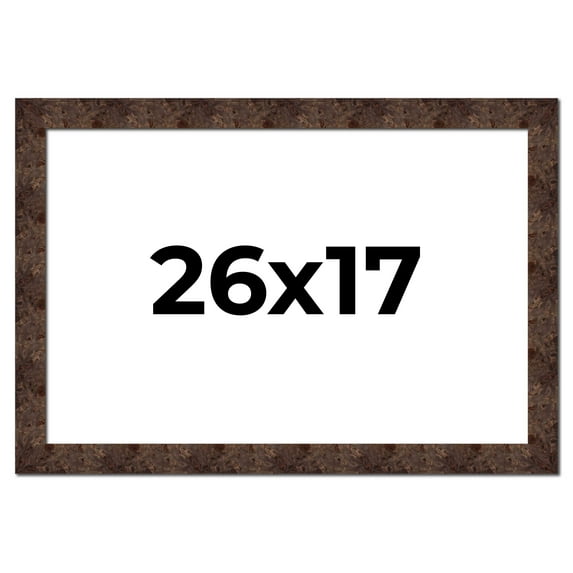 26x17 Frame Brown Burl Real Wood Picture Frame Width 1.625 Inches | Interior Frame Depth 0.5 Inches