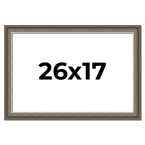 26x17 Frame Brown Solid Wood Picture Frame | 1.75 Inch Moulding Width | Austin Frame Complete with