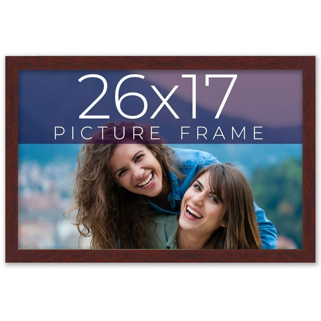 26x17 Frame Brown Solid Wood Picture Frame Width 0.75 Inches | Interior Frame Depth 0.5 Inches |