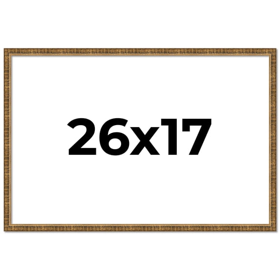 26x17 Frame Gold Kingsley Distressed Solid Wood Picture Frame Width 0.75 Inches | Interior Frame