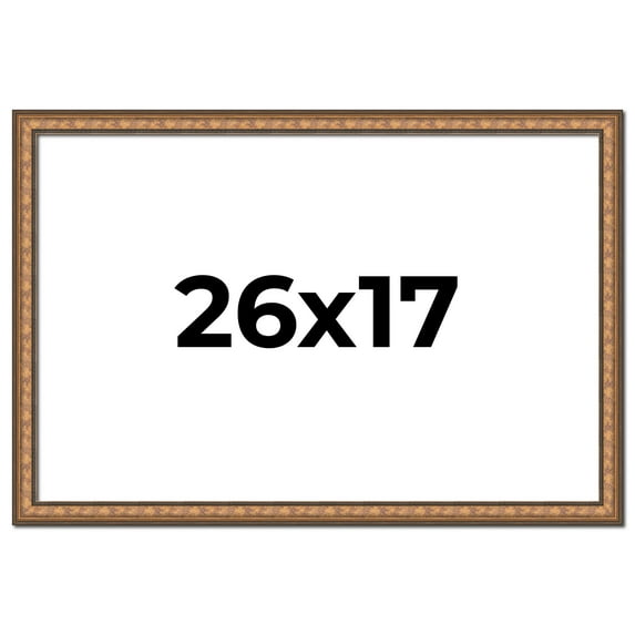 26x17 Frame Gold Real Wood Picture Frame Width 1.25 inches | Interior Frame Depth 0.5 inches |