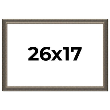26x17 Frame Silver Real Wood Picture Frame Width 1.25 Inches | Interior Frame Depth 0.5 Inches |