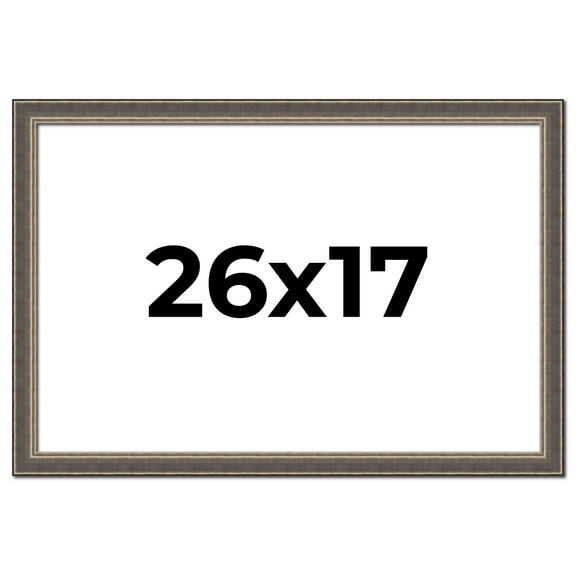 26x17 Frame Silver Real Wood Picture Frame Width 1.25 Inches | Interior Frame Depth 0.5 Inches |