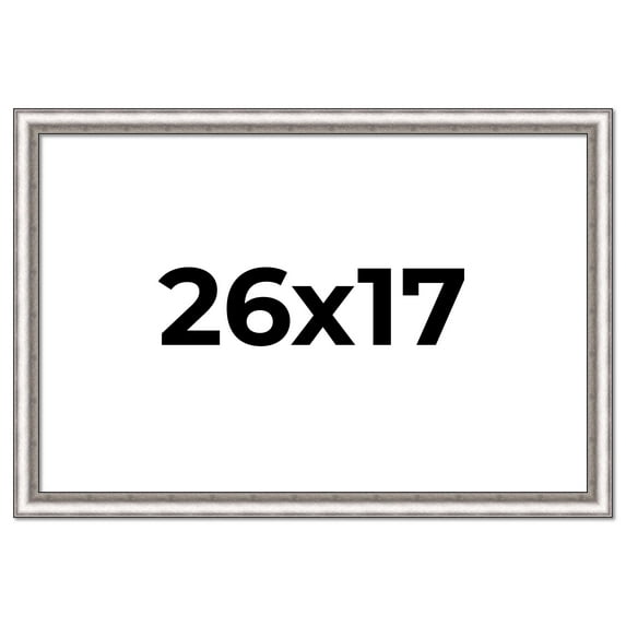 26x17 Frame Silver Real Wood Picture Frame Width 1.25 Inches | Interior Frame Depth 0.5 Inches |