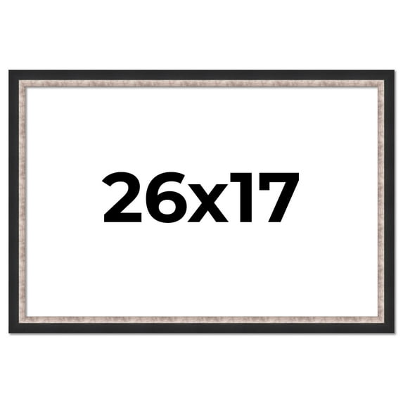 26x17 Frame Silver Real Wood Picture Frame Width 1.25 Inches | Interior Frame Depth 0.75 Inches |