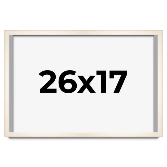 26x17 Shadow Box Cream of Wheat White Washed Display Frame | 0.875 Inches Deep Solid Wood Shadowbox